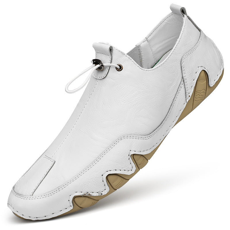 Chaussures décontractées en cuir orthopédiques à lacets et coupe basse pour hommes