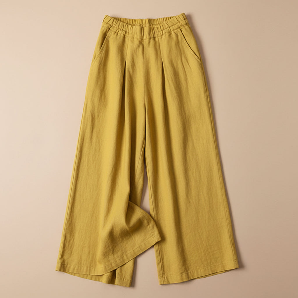 Women’s High-Waist Wide Leg Trousers with Pockets – Relaxed Everyday Silhouette