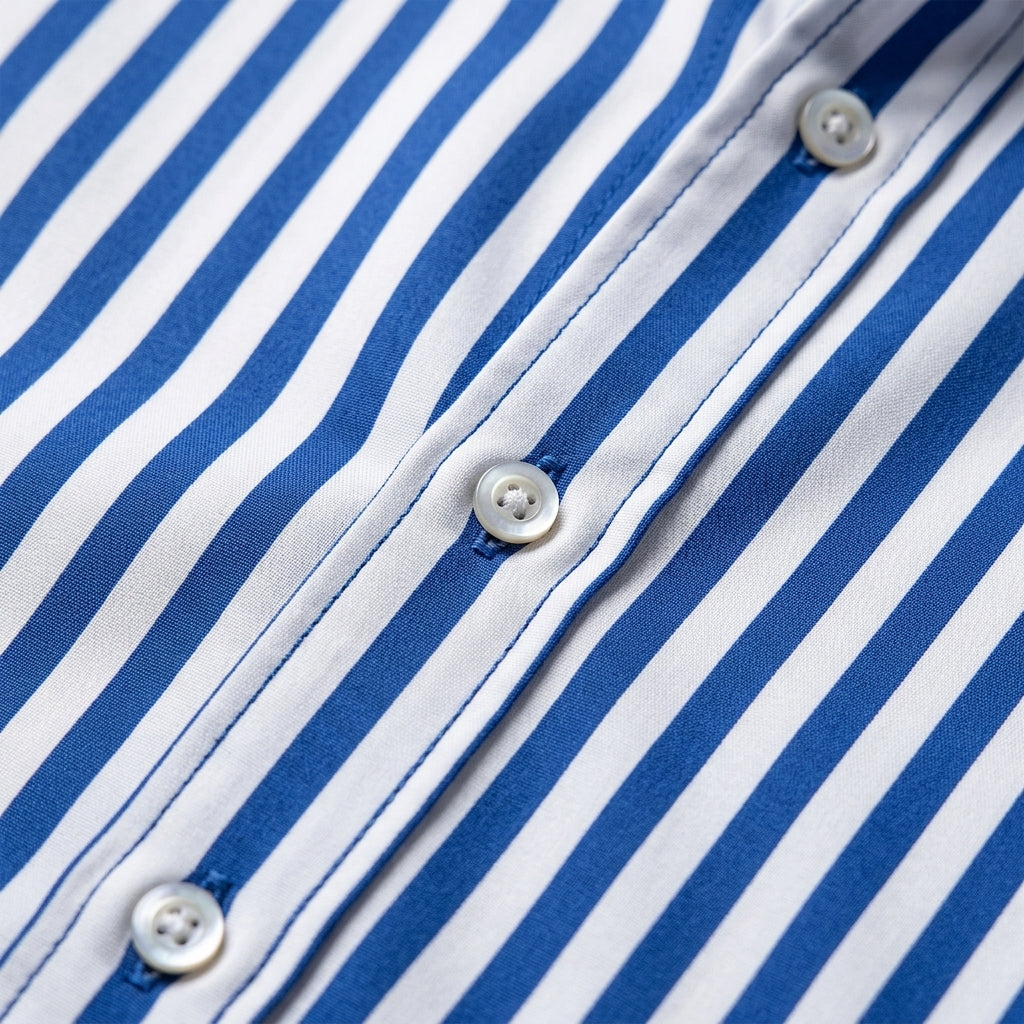 Men's Striped Long Sleeve Business Casual Button Down Shirt