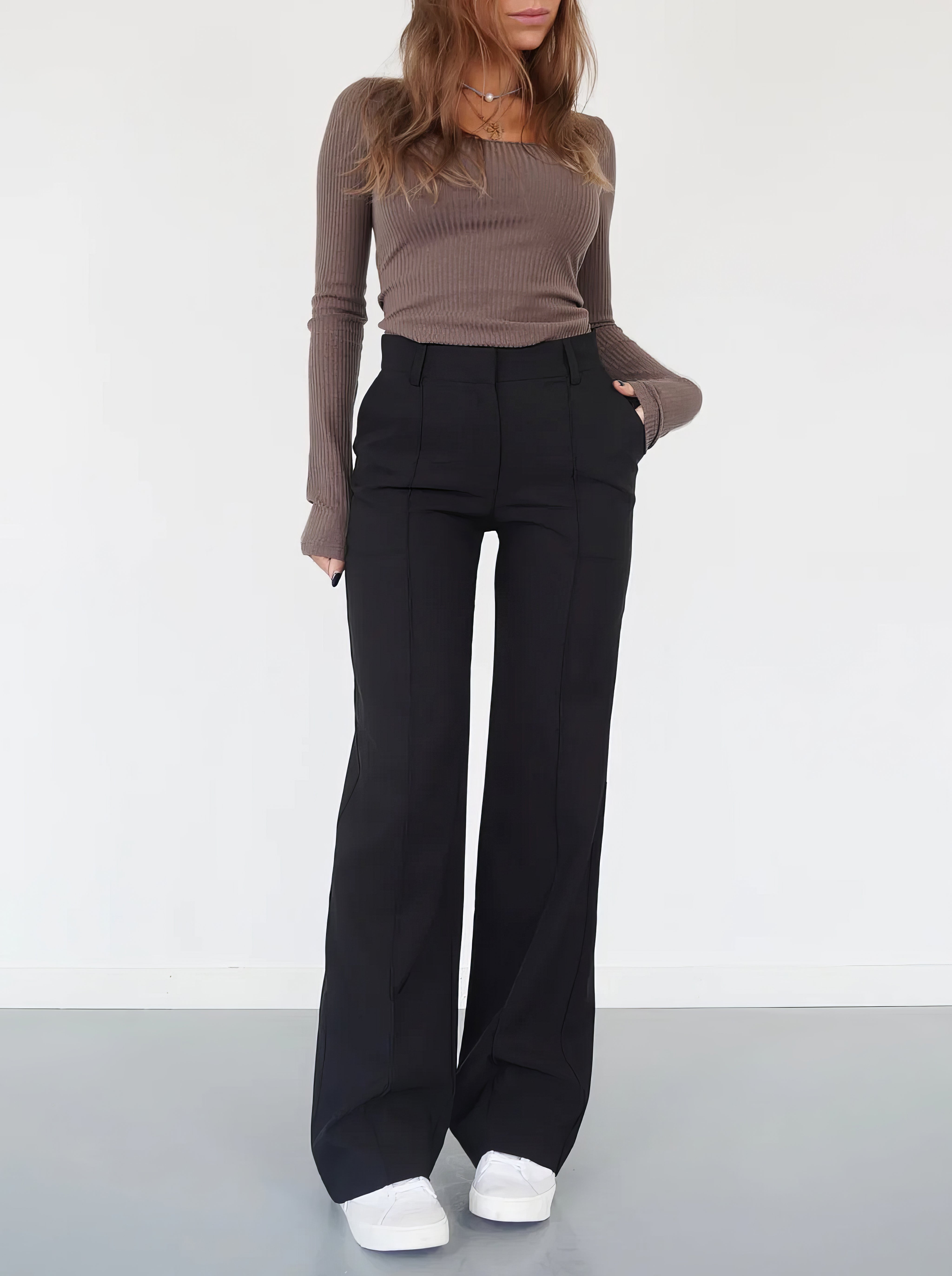 Women’s High-Waist Straight-Leg Pants – Tailored Everyday Silhouette
