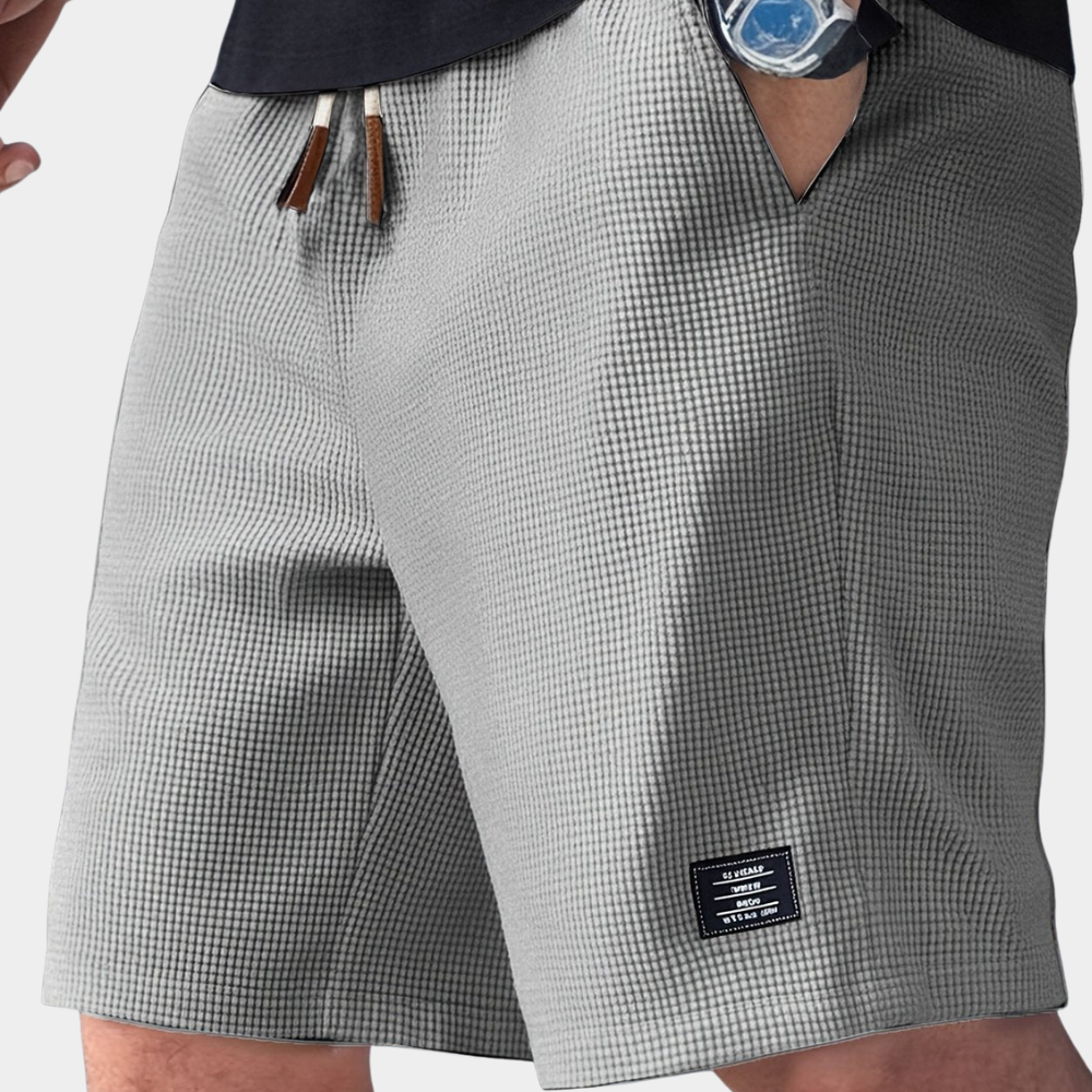 Men's Shorts Drawstring Waffle Knit Textured Mid-Thigh