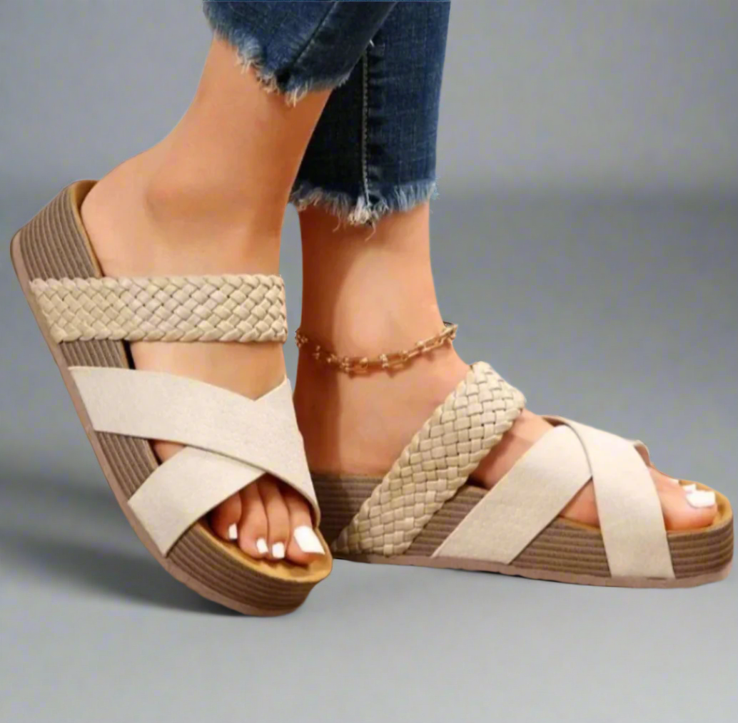 Women's Orthopedic Sandals Platform Braided Strap