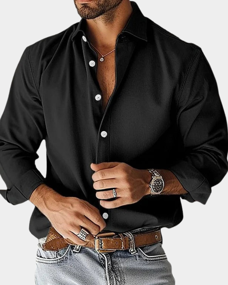 Men's Long Sleeve Business Casual Button Down Shirt - Slim Fit