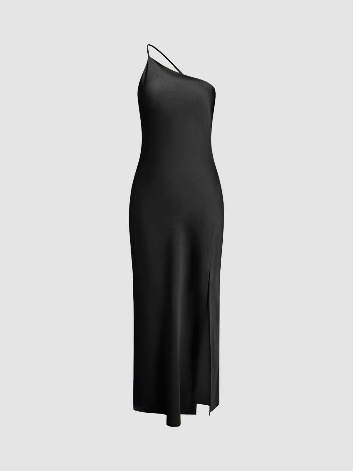Women’s One-Shoulder Maxi Slip Dress with Side Slit