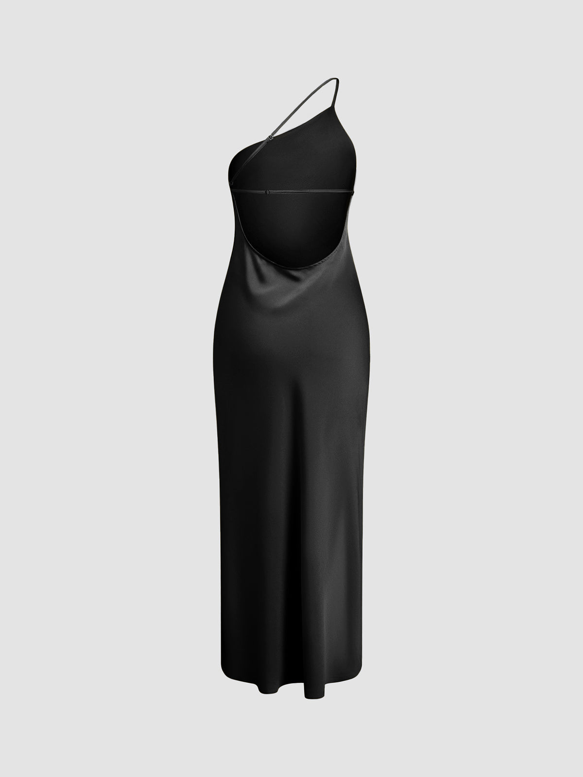 Women’s One-Shoulder Maxi Slip Dress with Side Slit
