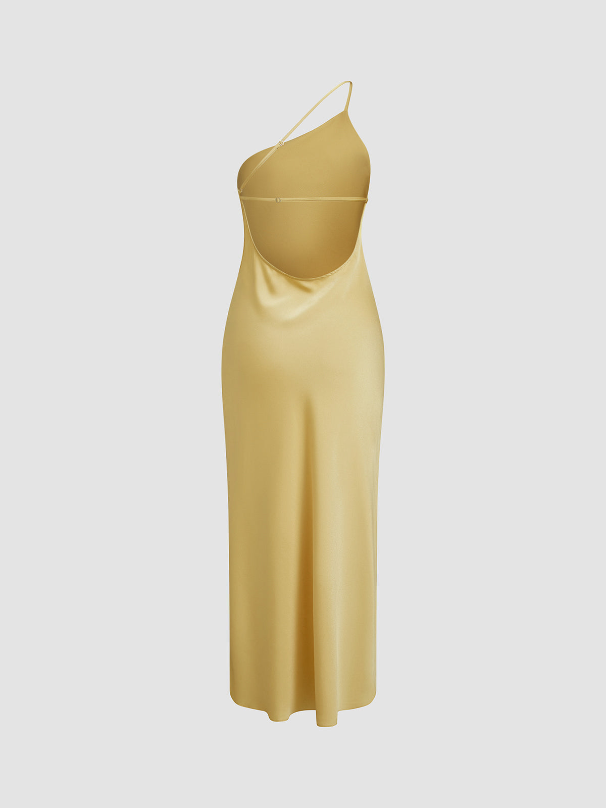 Women’s One-Shoulder Maxi Slip Dress with Side Slit