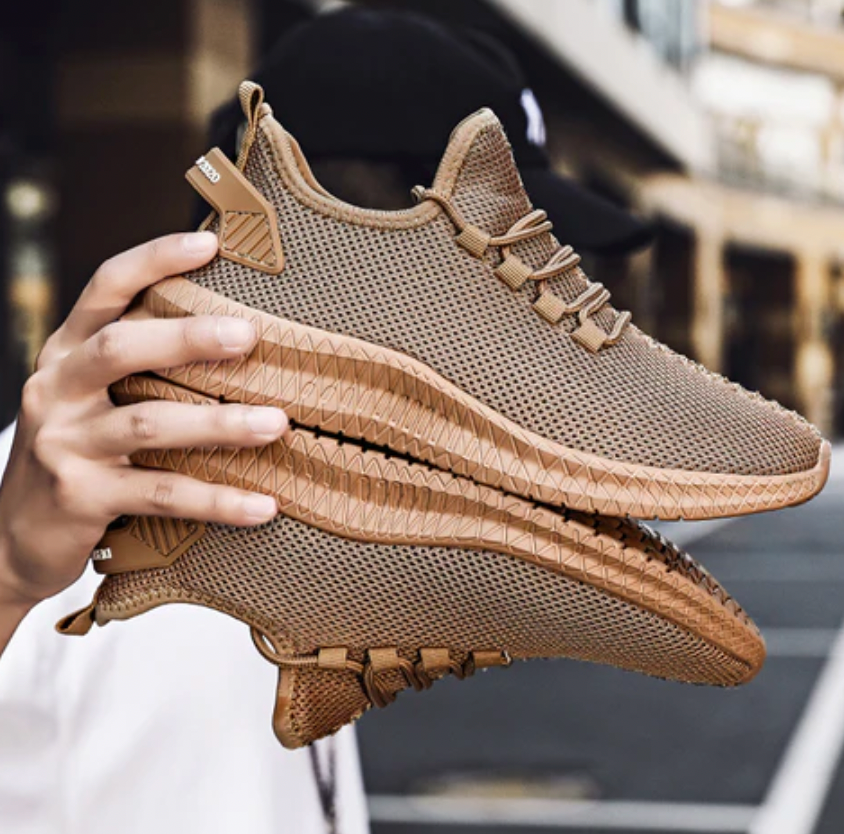 Men's Mesh Upper Lace-Up Athletic Sneakers