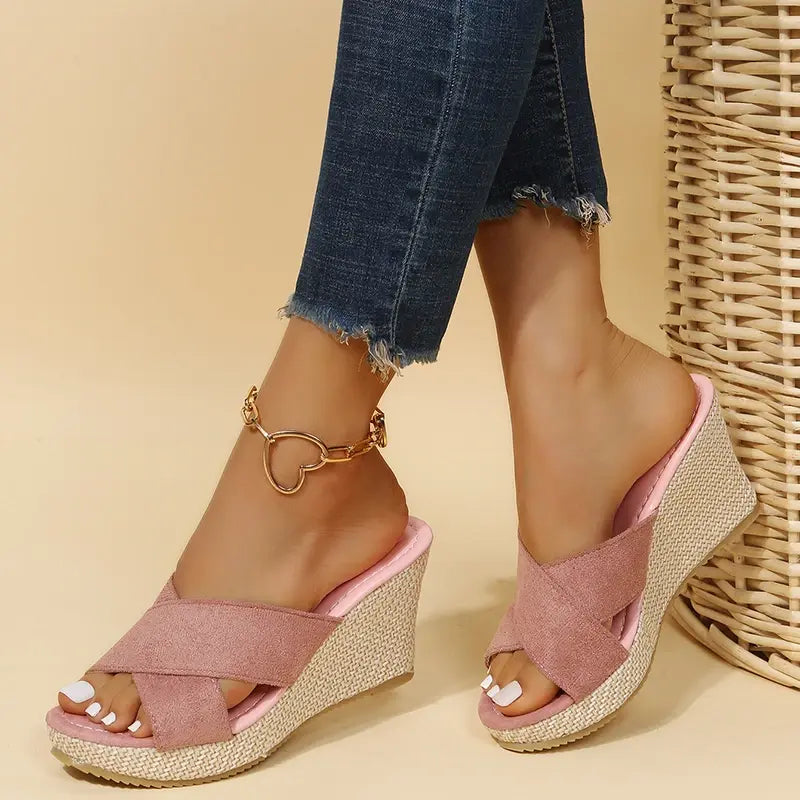 Women's Wedge Sandals Cross Strap Platform
