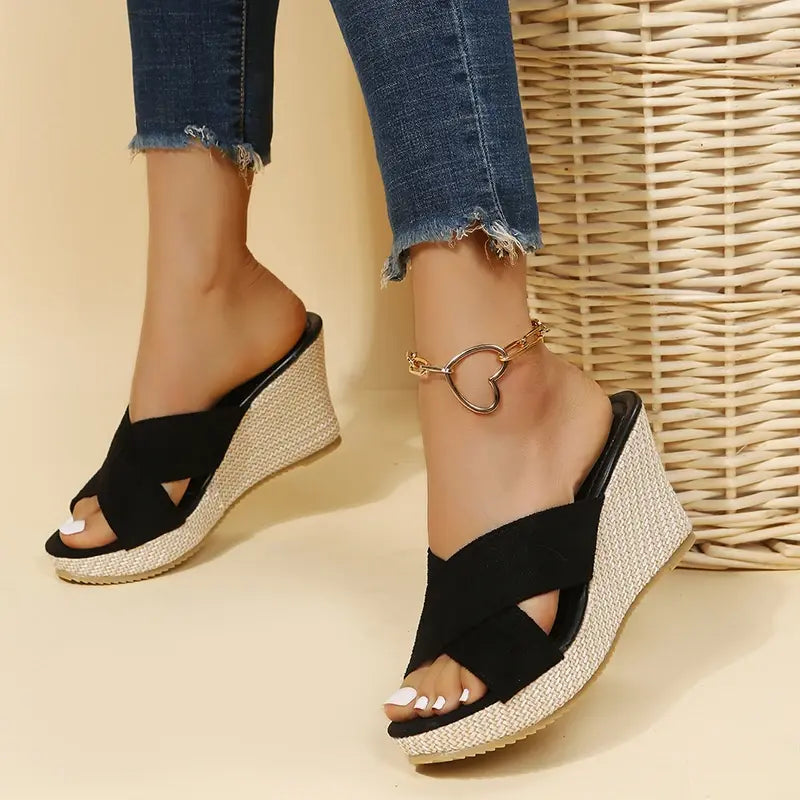 Women's Wedge Sandals Cross Strap Platform