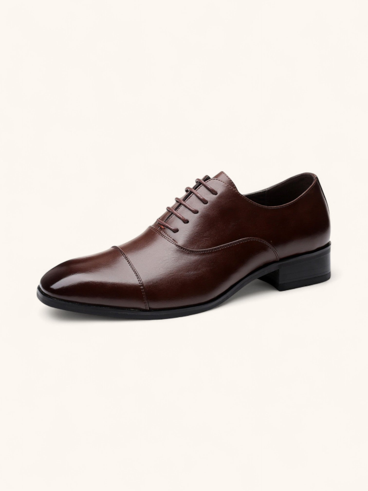 Men’s Classic Oxford Dress Shoes with Cap Toe and Closed Lacing