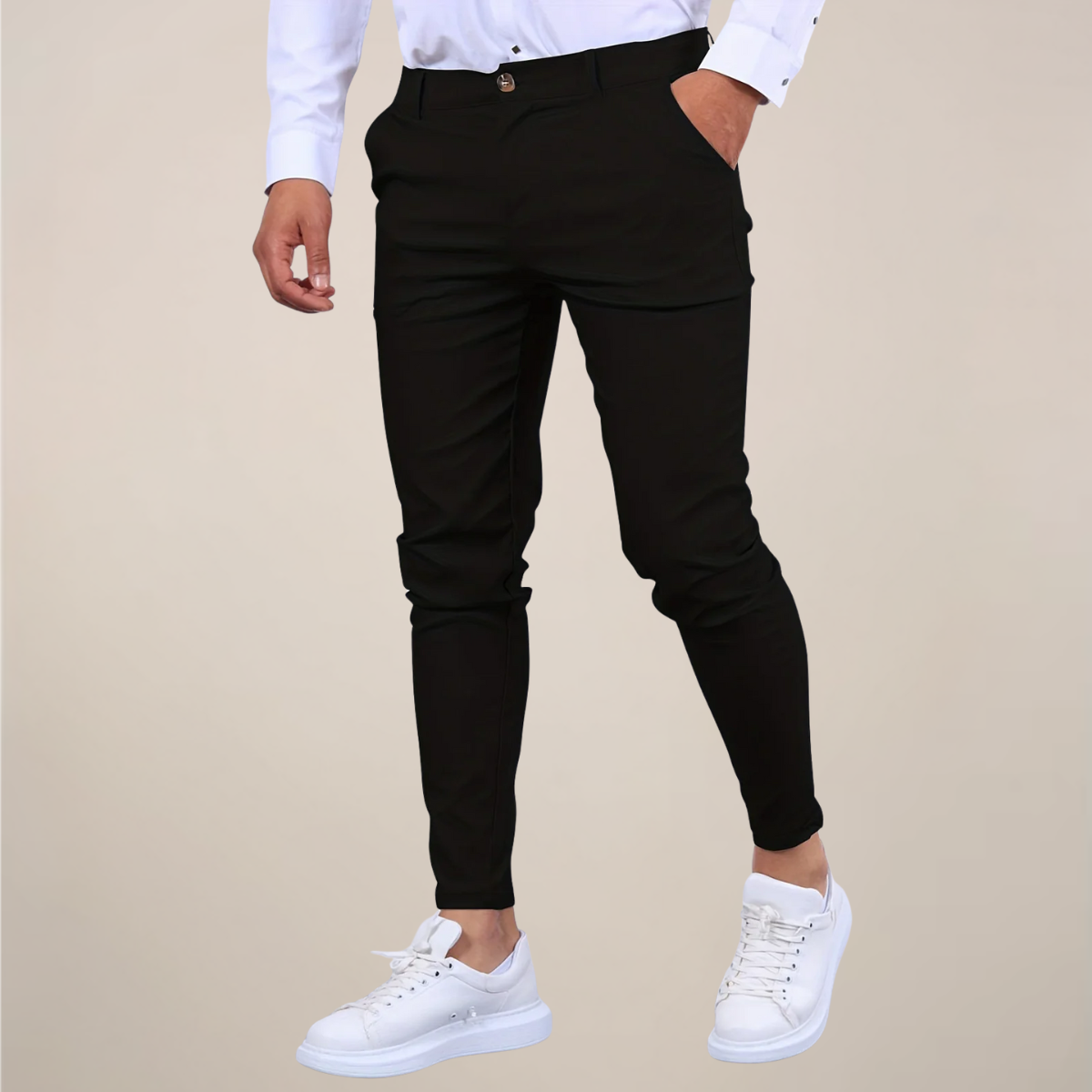 Men's Skinny Fit Chinos - Tapered Ankle Length Trousers