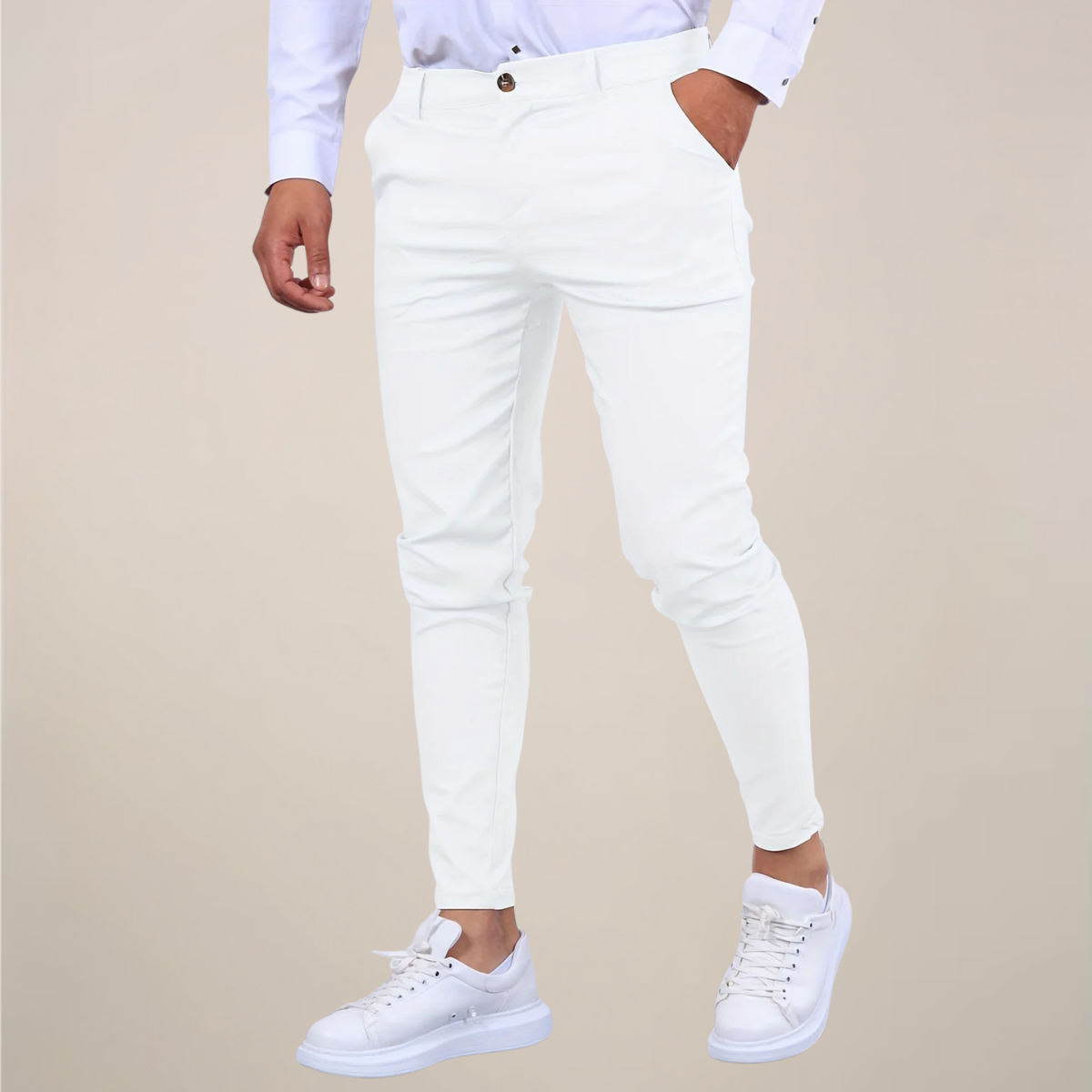 Men's Skinny Fit Chinos - Tapered Ankle Length Trousers