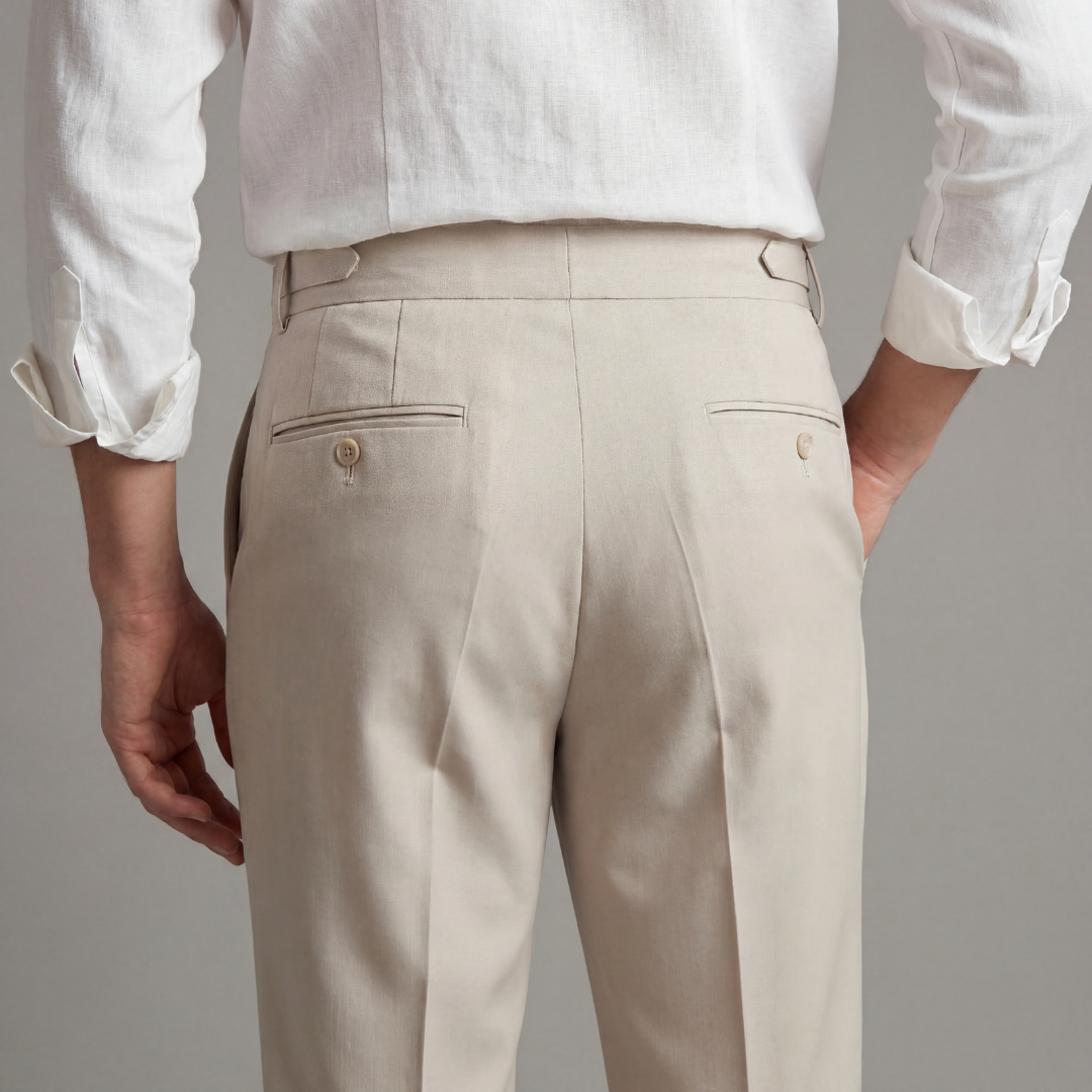 Men's Single Pleat Front Tailored Fit Trousers