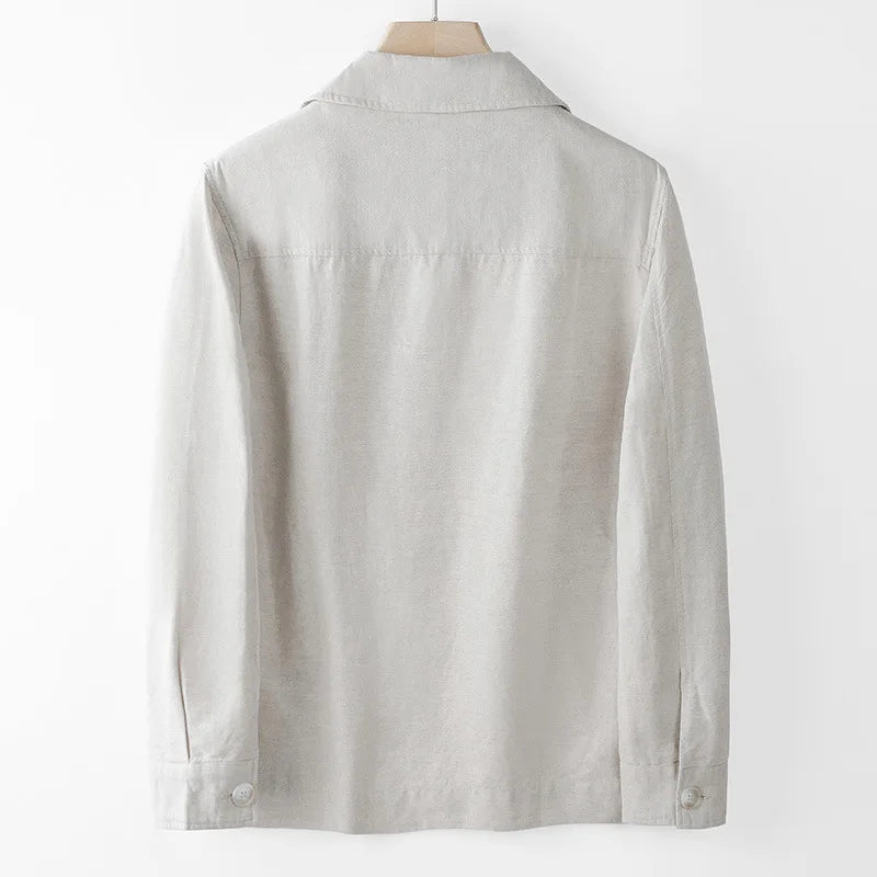 Veste en mélange de lin à boutons pour hommes