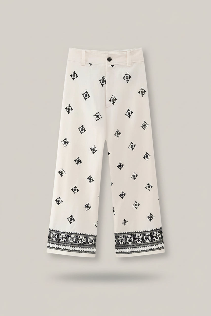 Women’s Vintage-Inspired Bohemian Wide-Leg Pants