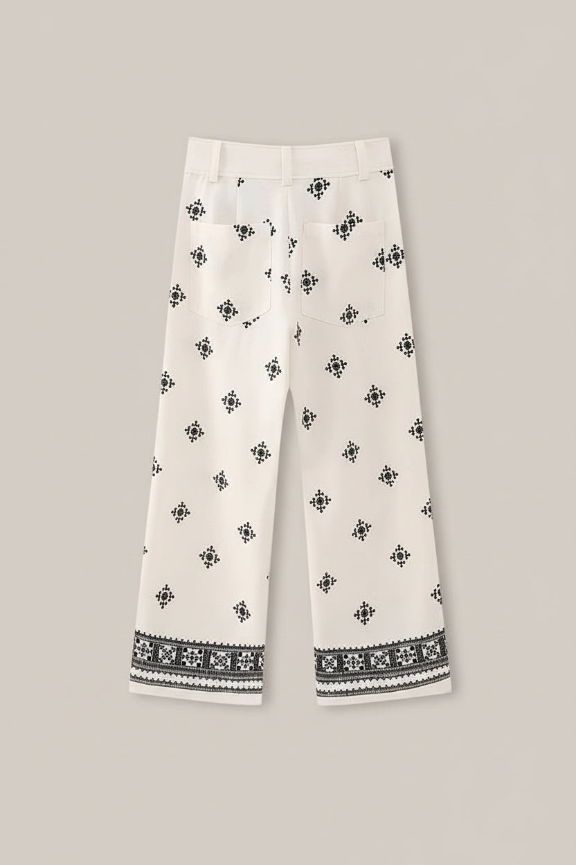 Women’s Vintage-Inspired Bohemian Wide-Leg Pants