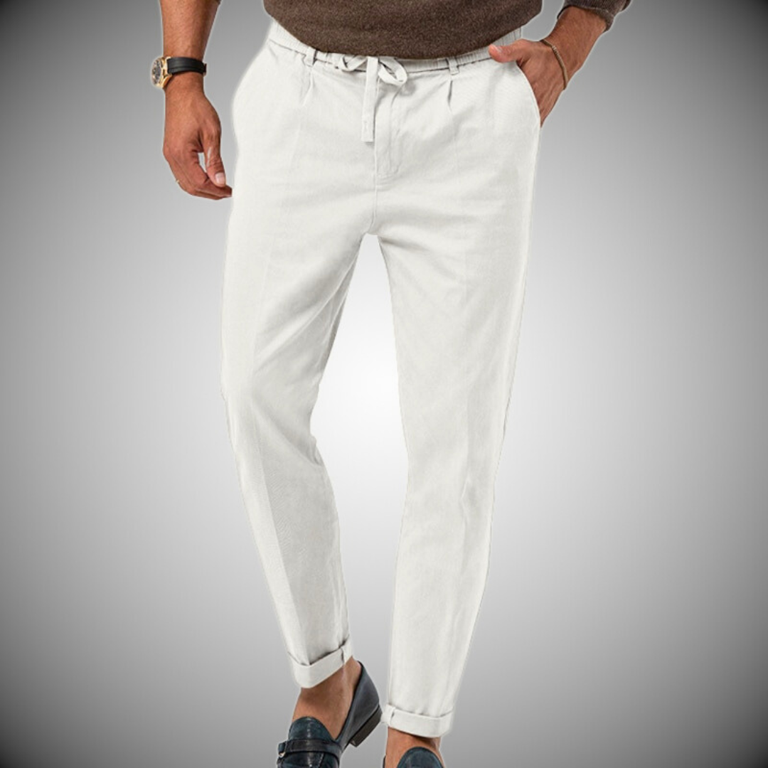 Men's Drawstring Waist Straight Leg Chinos