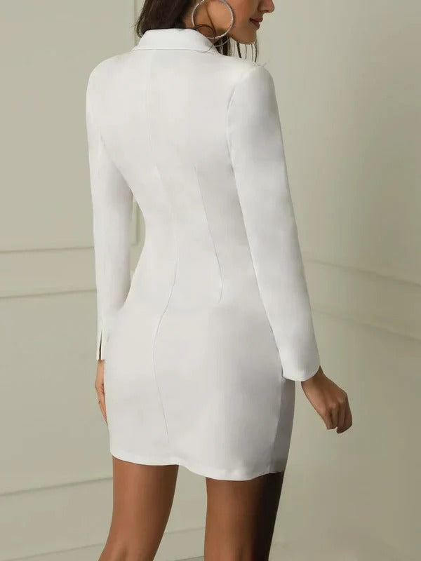 Women’s Double-Breasted Blazer Dress with Tailored Silhouette for Elegant Styling