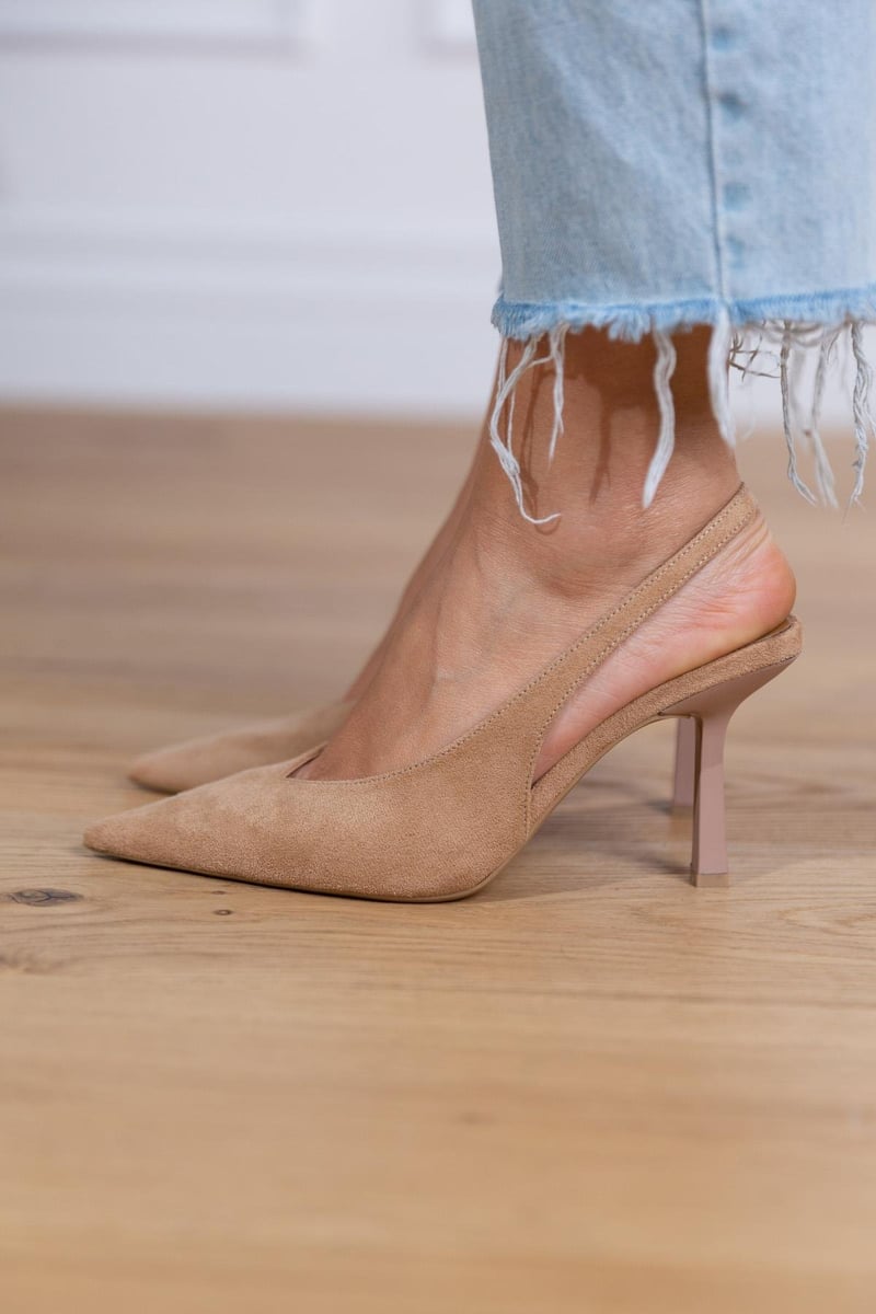 Escarpins à talon slingback à bout pointu pour femmes