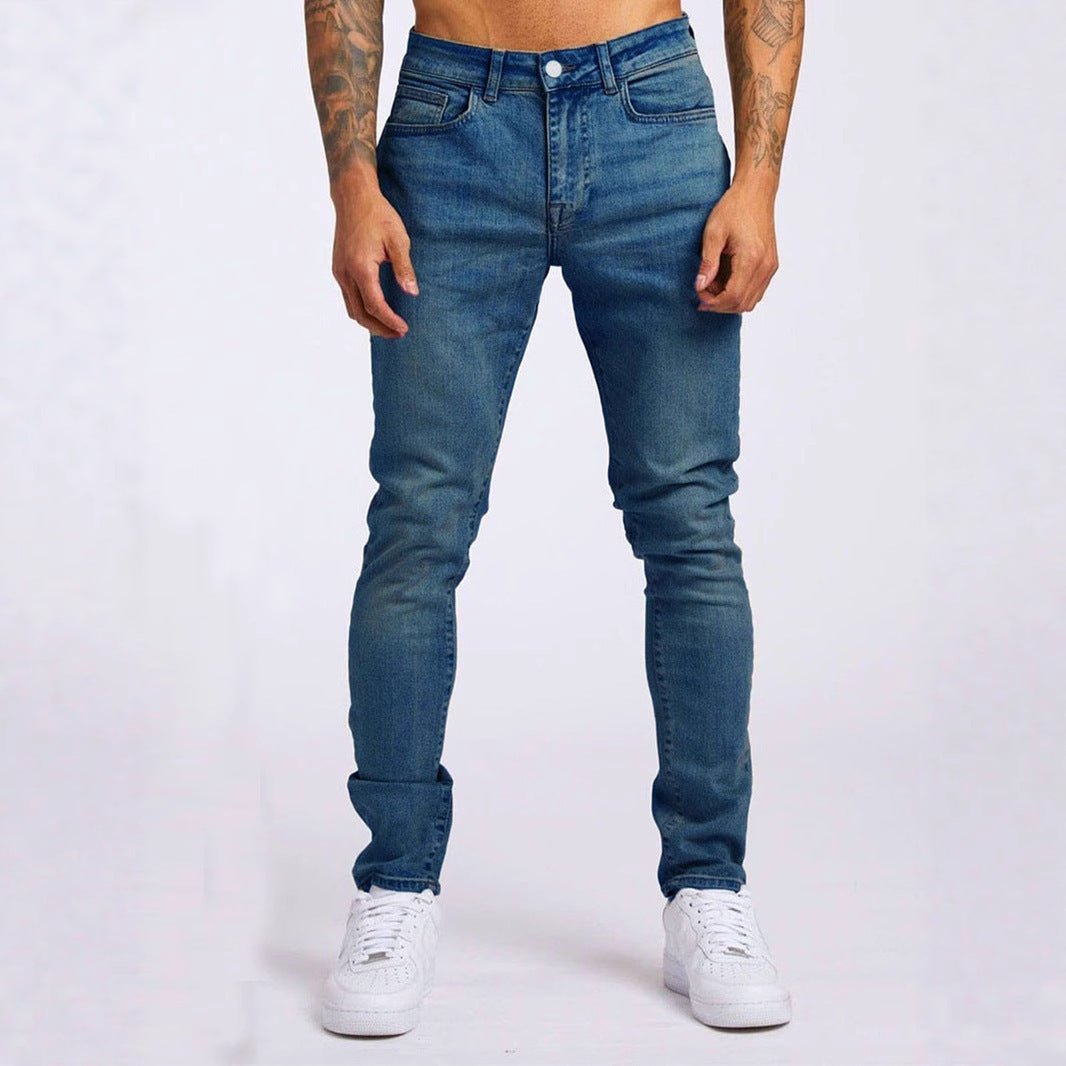 Men’s Denim Jeans Slim Fit with Button Closure and Five Pocket Design