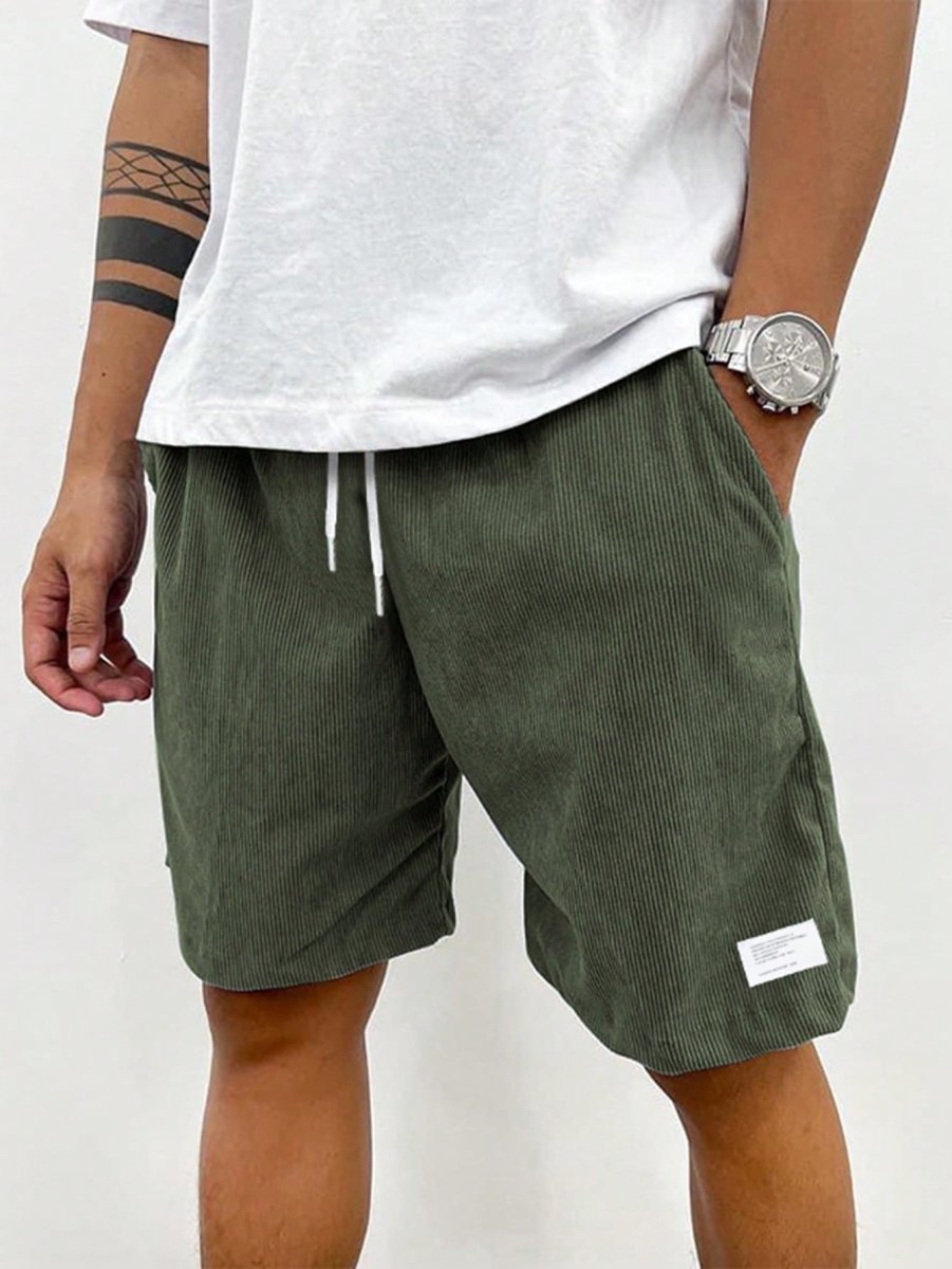 Men’s Elastic Waist Shorts with Drawstring and Side Pockets