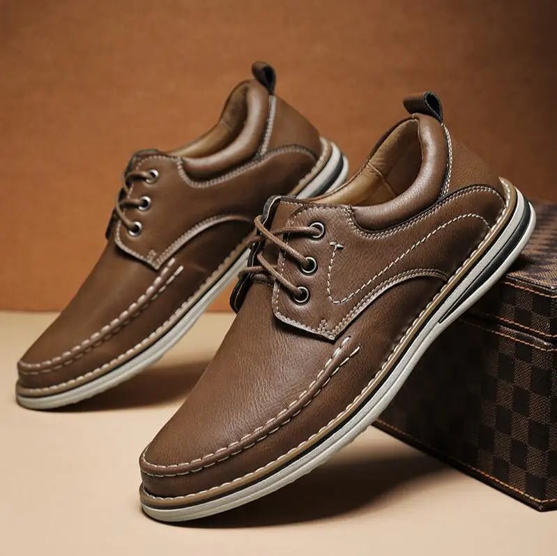 Men's Leather Oxford Lace - Up Shoes
