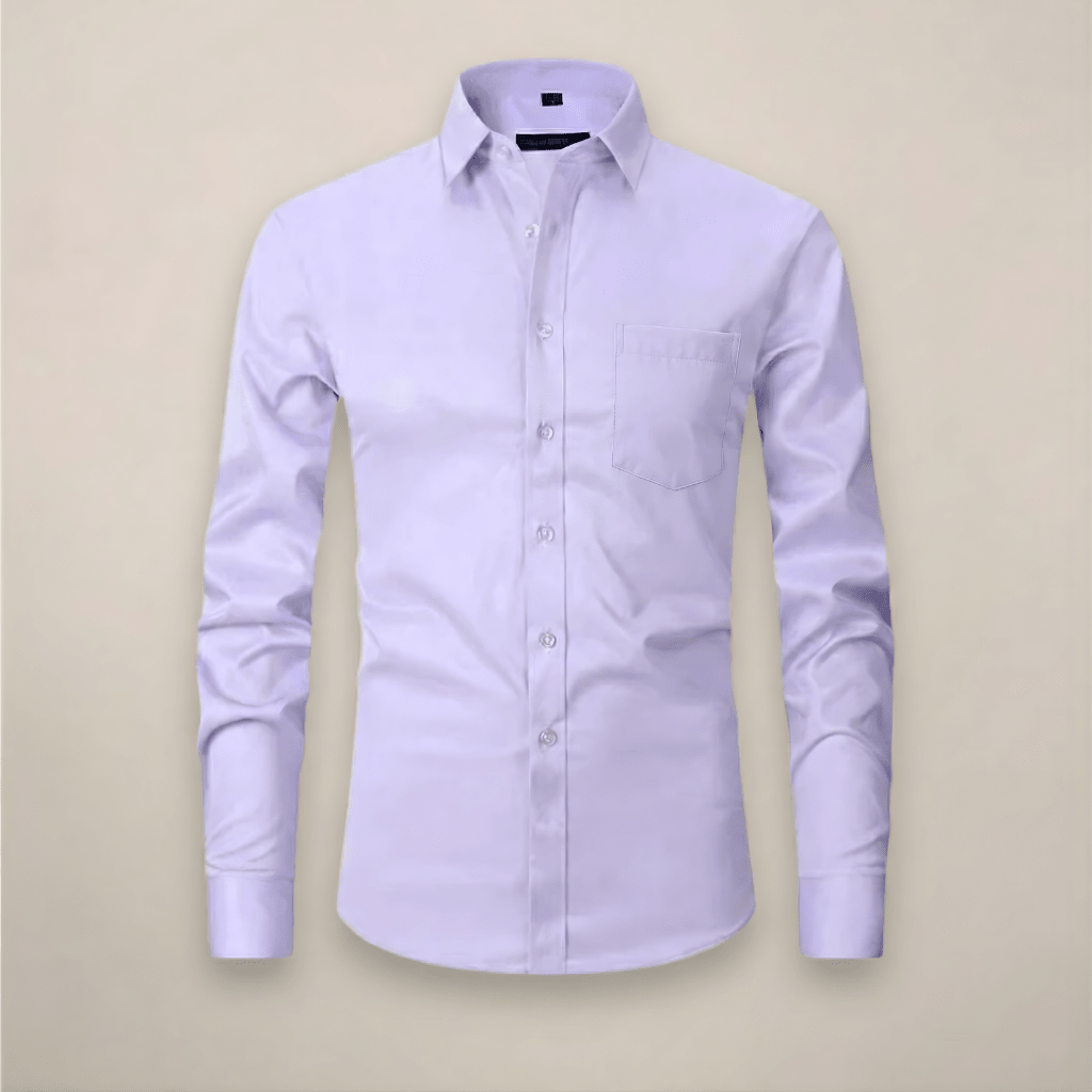 Men’s Long Sleeve Button - Up Shirt with Chest Pocket and Classic Collar