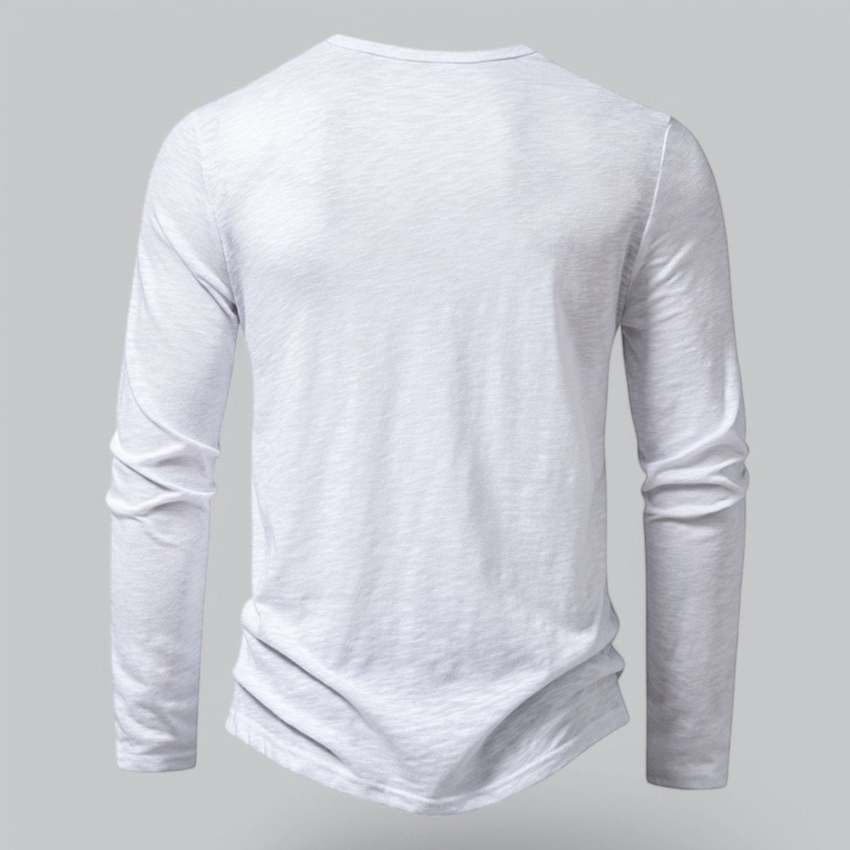 Men’s Long Sleeve Henley T-Shirt with Button Placket