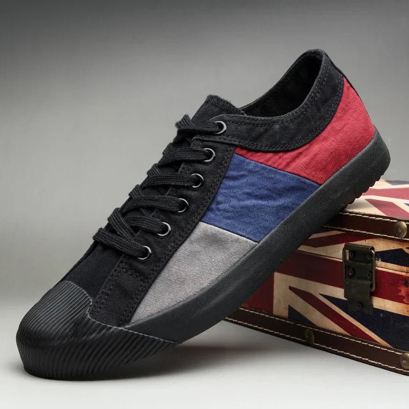 Men's Low - Top Colour - Block Sneakers – Casual Lace - Up Everyday Style
