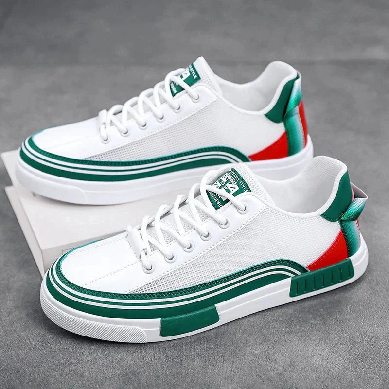 Men’s Mesh Low - Top Sneakers with Round Toe and Lace - Up Closure