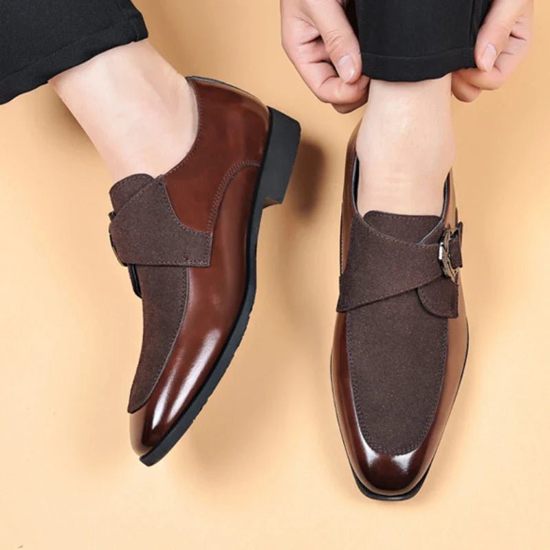 Men's Monk Strap Two - Tone Pointed Toe Dress Shoes