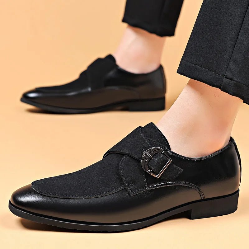 Men's Monk Strap Two - Tone Pointed Toe Dress Shoes