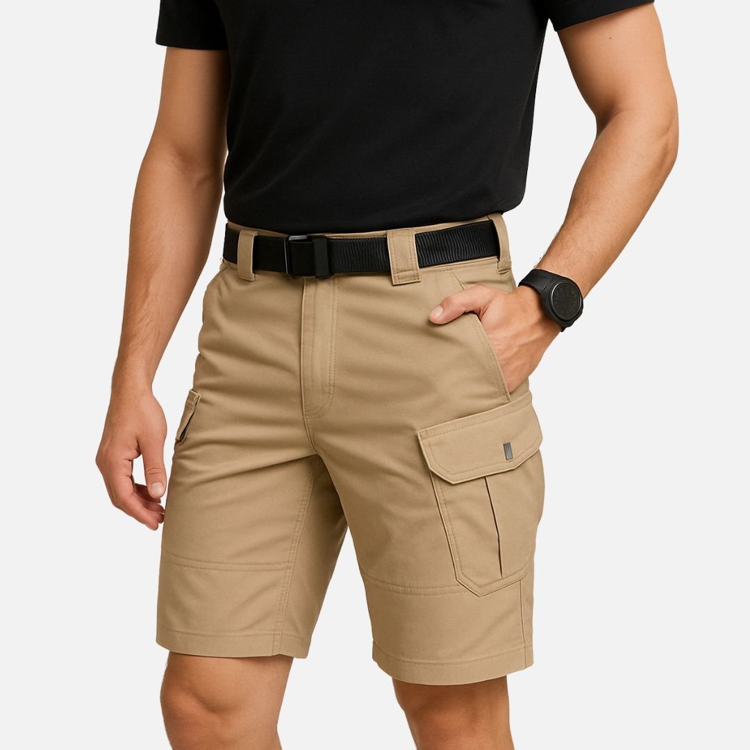 Men's Multi - Pocket Tactical Cargo Shorts with Belt