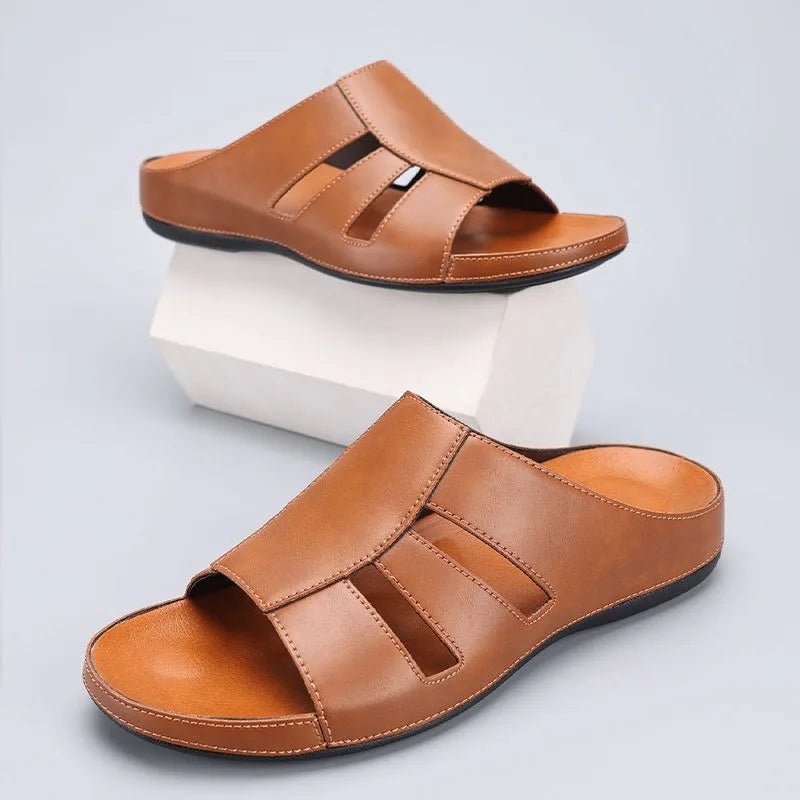 Men's Open - Toe Slip - On Sandals with Cutout Design