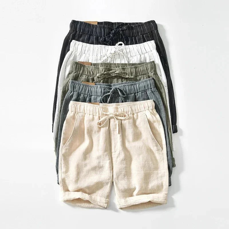 Men’s Pinstripe Drawstring Shorts with Relaxed Summer Fit