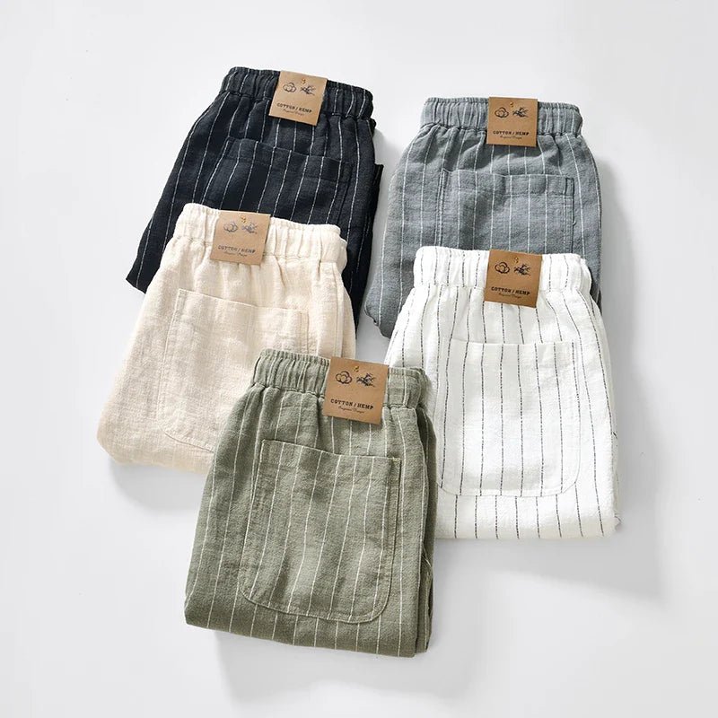 Men’s Pinstripe Drawstring Shorts with Relaxed Summer Fit