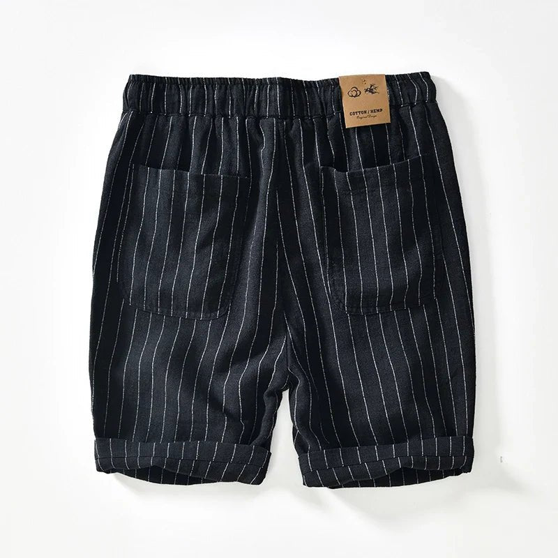 Men’s Pinstripe Drawstring Shorts with Relaxed Summer Fit