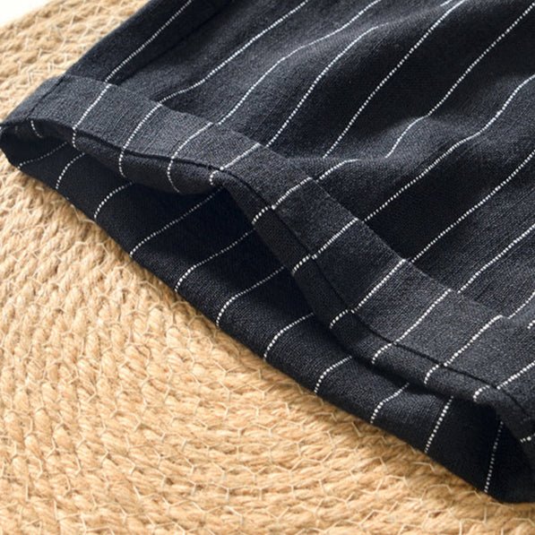 Men’s Pinstripe Drawstring Shorts with Relaxed Summer Fit