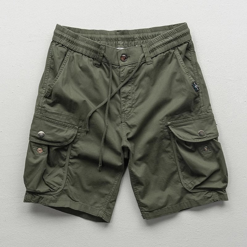 Men’s Relaxed Fit Cargo Shorts with Drawstring Waist and Utility Pockets
