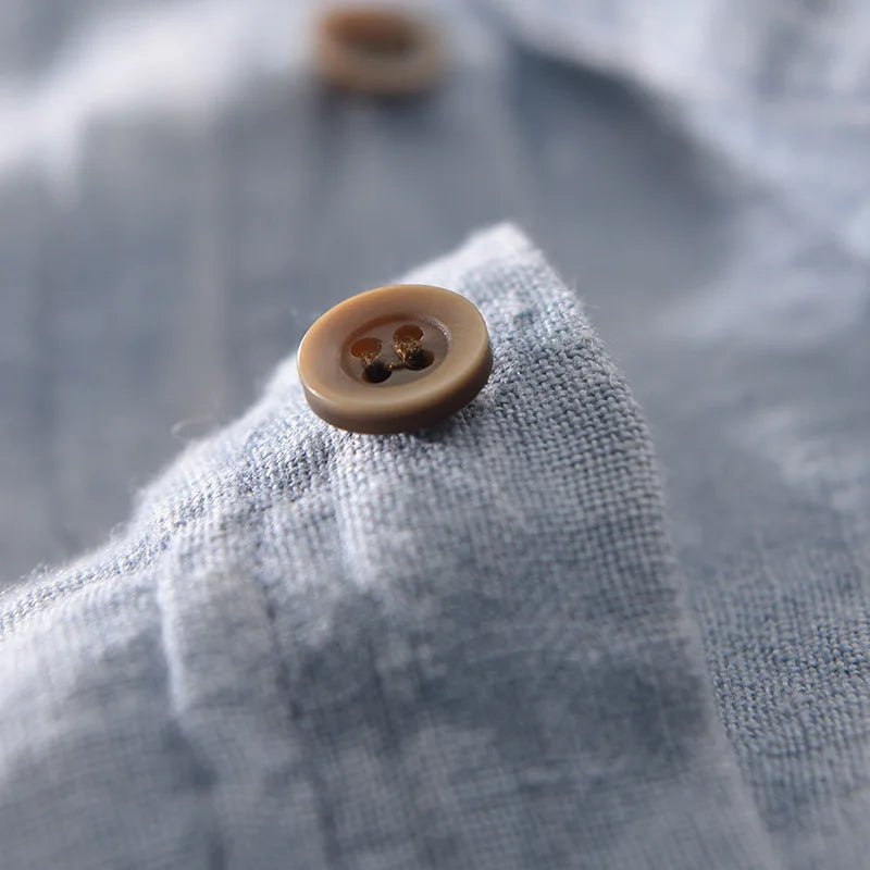 Men's Short Sleeve Linen Button - Up Shirt