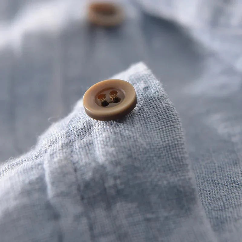 Men's Short Sleeve Linen Button - Up Shirt