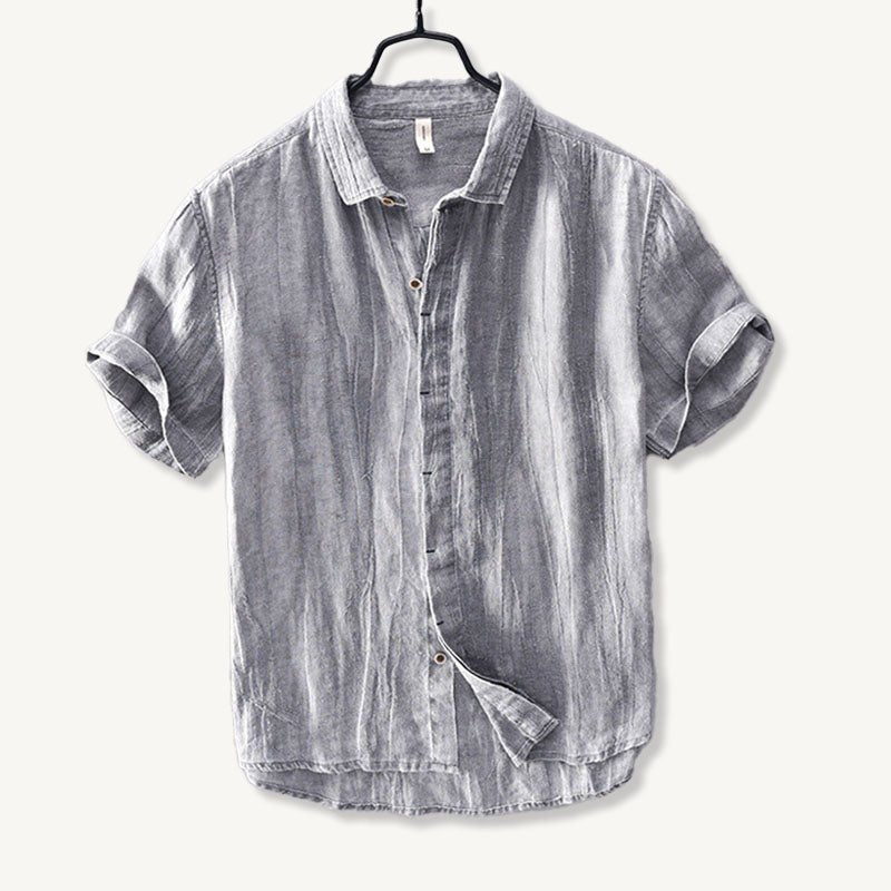 Men's Short Sleeve Linen Button - Up Shirt
