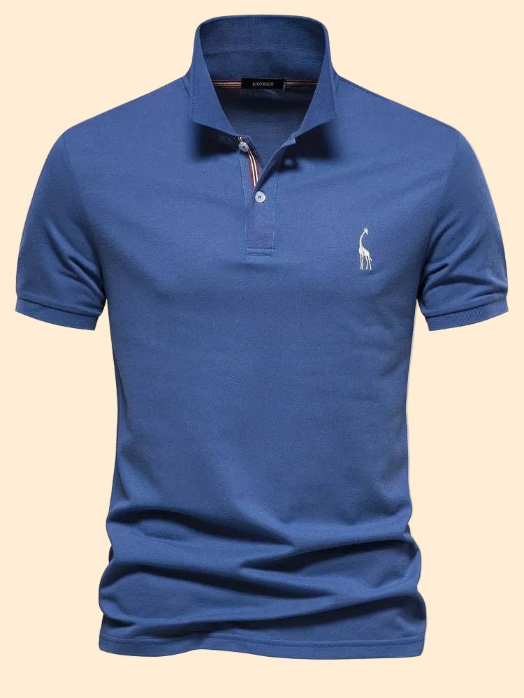Men’s Short Sleeve Polo Shirt with Collar and Button Placket