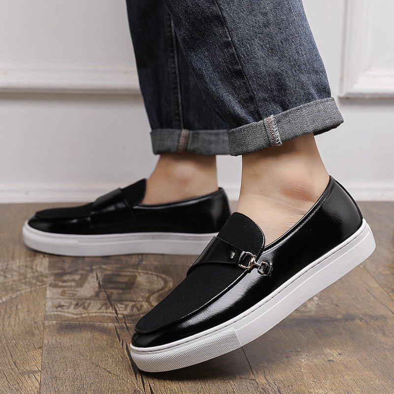 Men’s Slip - On Loafer Sneakers with Strap Detail and Two - Tone Upper