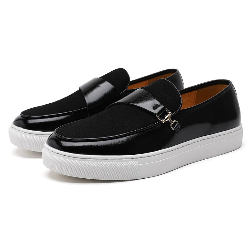 Men’s Slip - On Loafer Sneakers with Strap Detail and Two - Tone Upper
