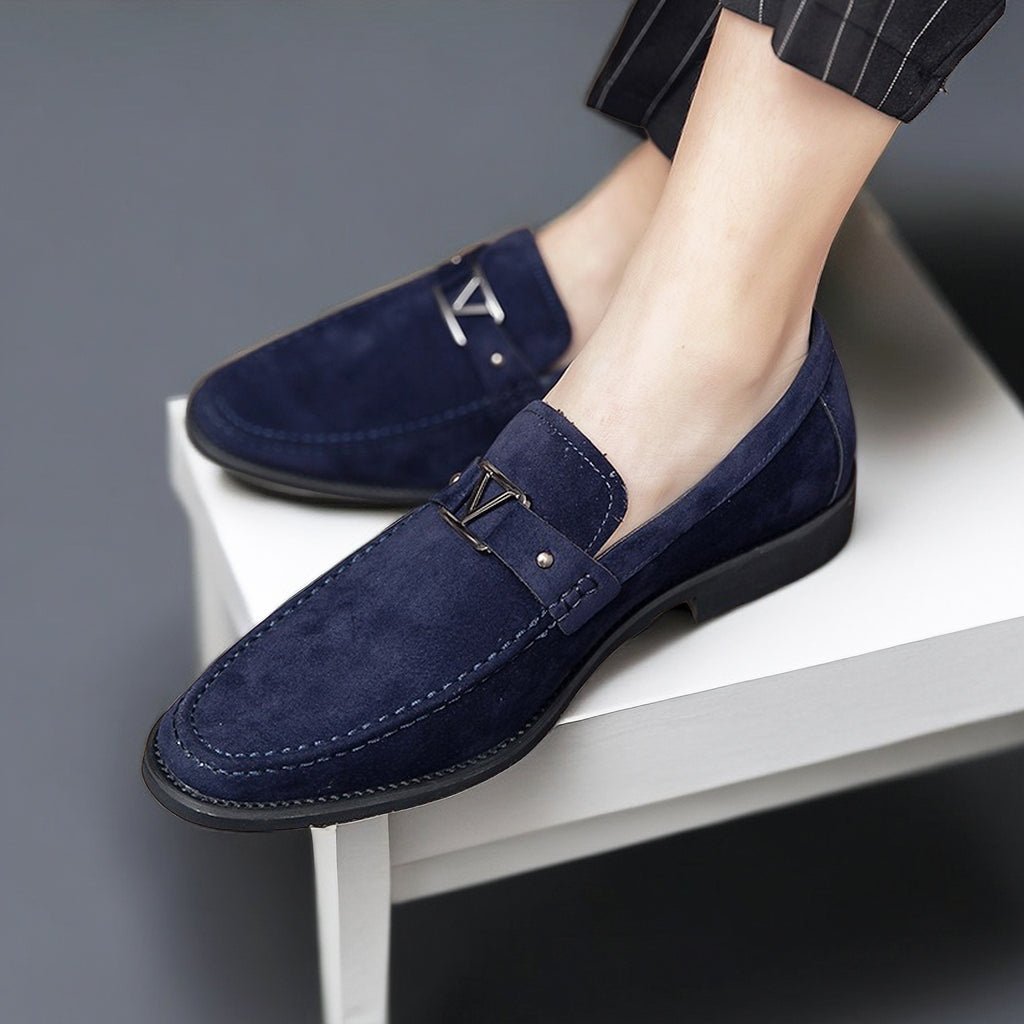 Men’s Slip - On Loafers with Metal Bit Detail and Low Heel