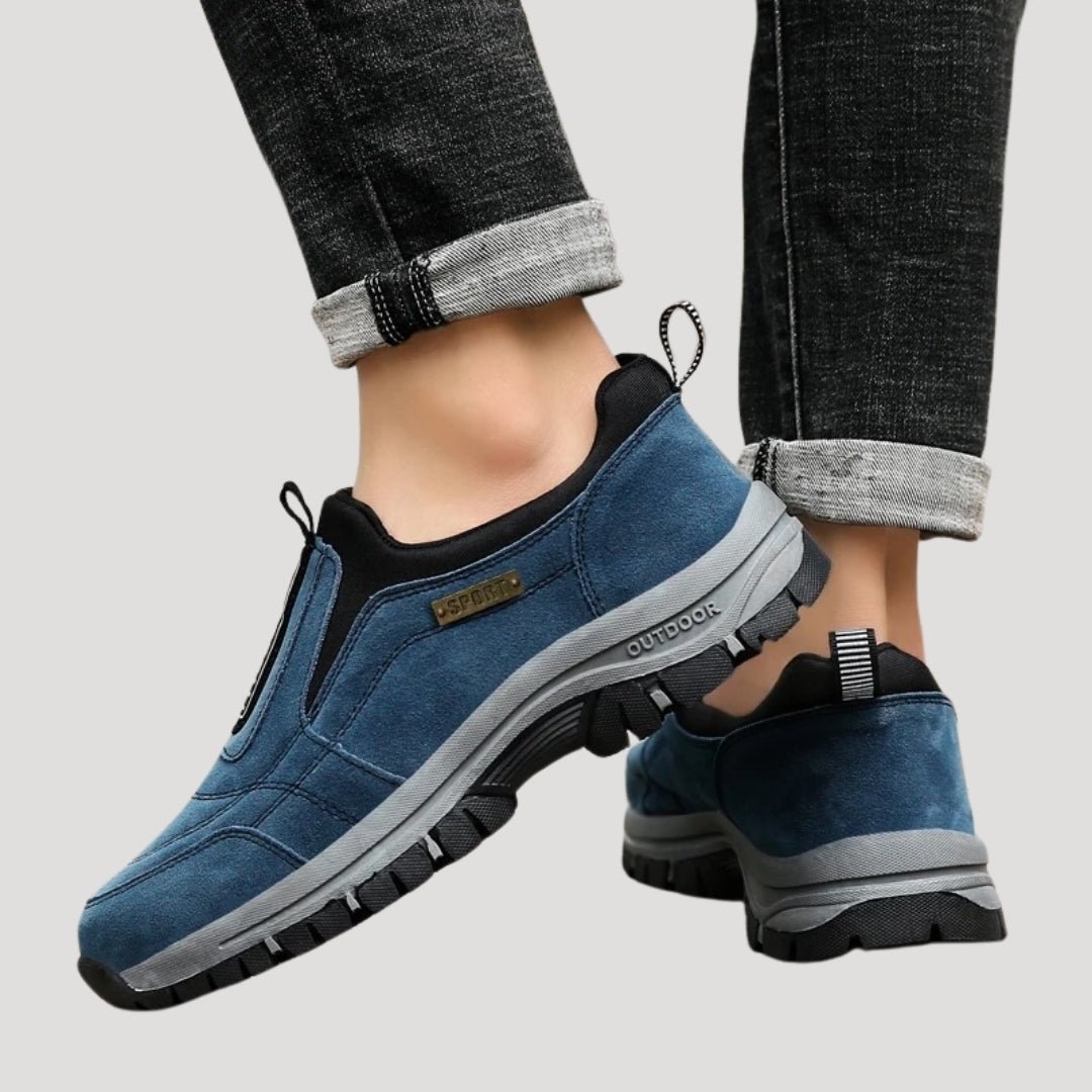 Men’s Slip - On Low - Top Shoes with Elastic Side Panels and Textured Sole