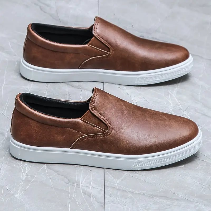 Men’s Slip - On Sneakers with Elastic Side Panels and Low Top Sole