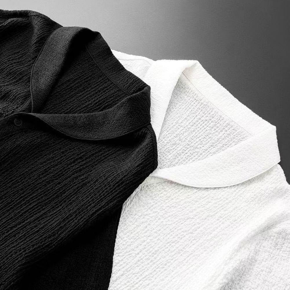 Men’s Summer Two - Piece Relaxed Set – Short Sleeve Top and Drawstring Trousers