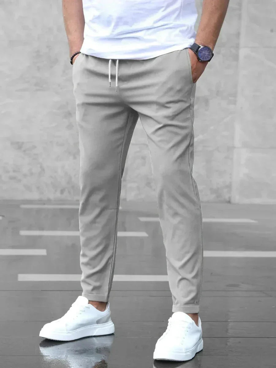 Men’s Tapered Pants with Side Pockets and Clean Waistband